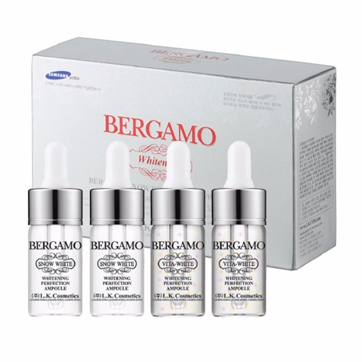Set 4 chai Serum dưỡng trắng da Bergamo