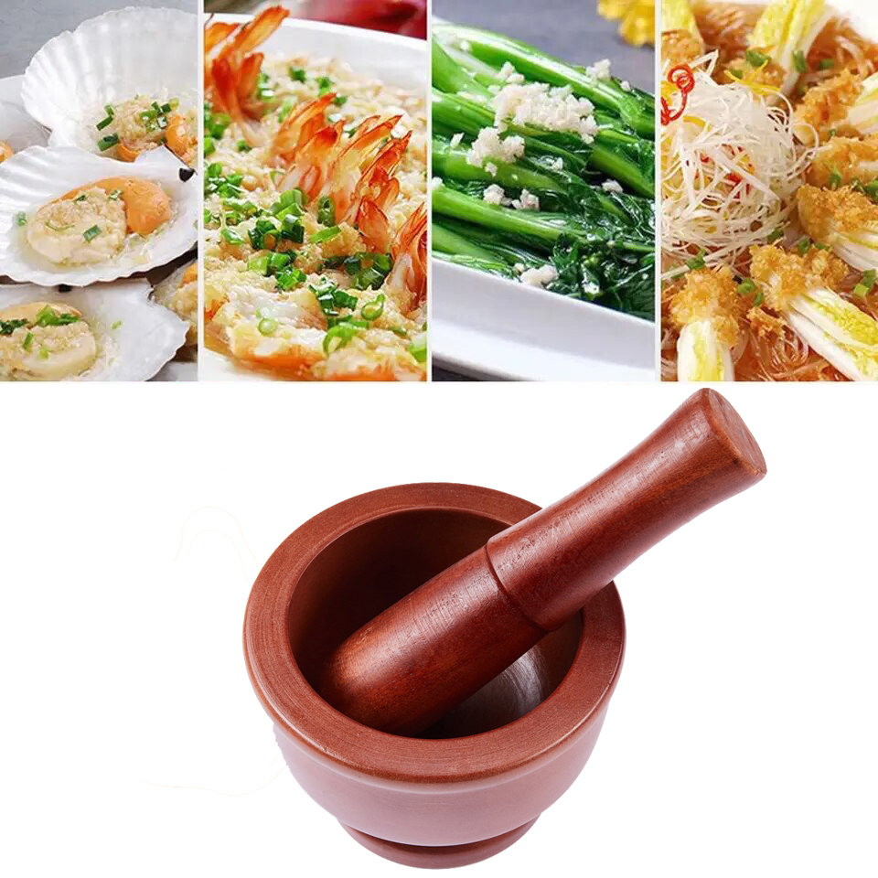 Bộ cối chày giã gia vị bằng gỗ