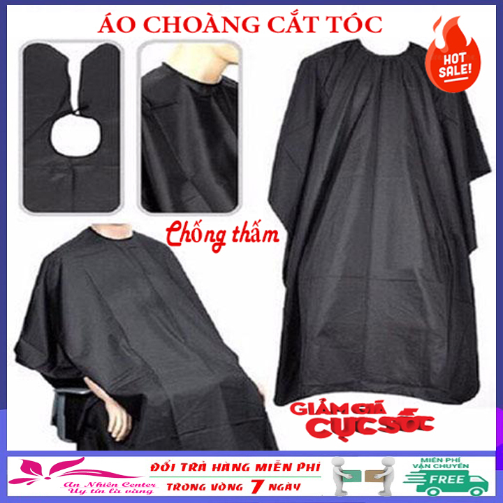 Áo choàng cắt tóc nam, áo choàng đen cắt tóc cho bé, barbar bằng vải chống thấm nước, không dính tóc, khăn choàng cắt tóc, khăn cắt tóc nam tiện dụng