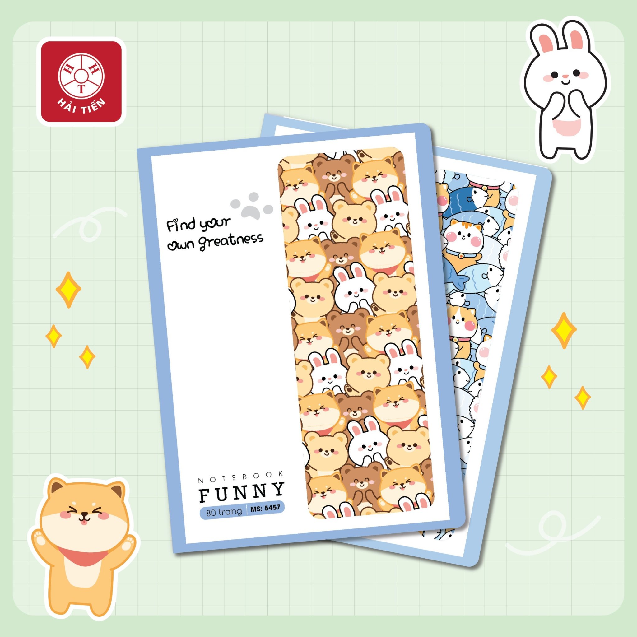 Hải tiến vở kẻ ngang funny - 70g/m2