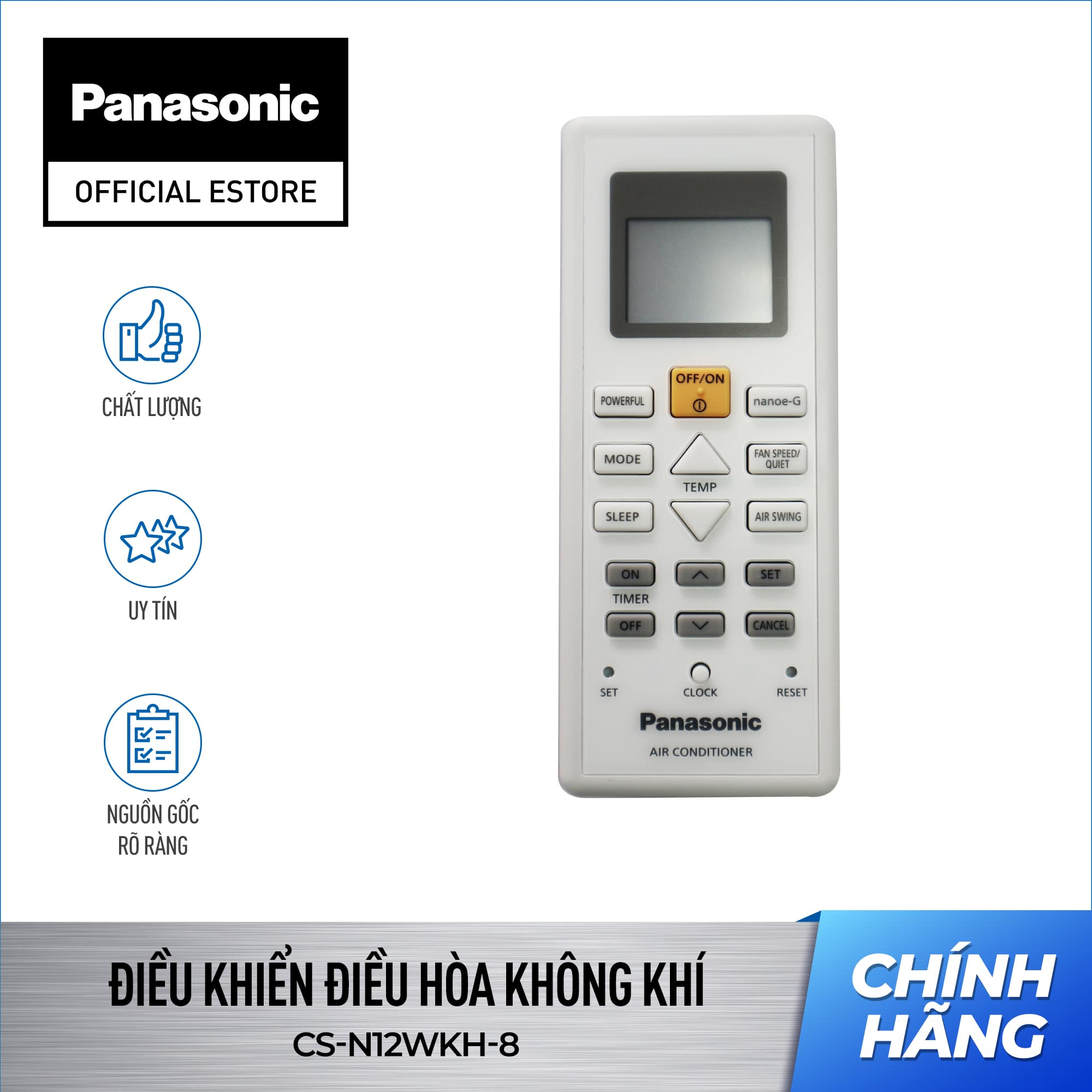 Điều khiển Máy lạnh/ Điều hòa Panasonic CS-N9WKH - Remote Panasonic. Model máy đi kèm sản phẩm, KH vui lòng xem ở phần mô tả ACXA75C18010