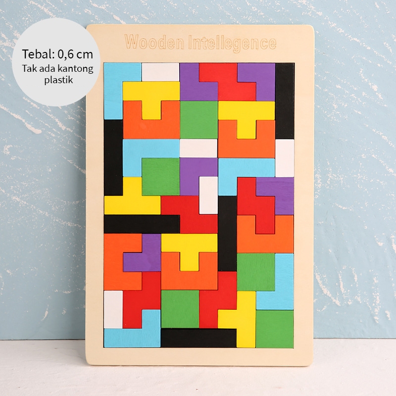 Đồ chơi xếp hình trí uẩn thông minh cho bé, Tetris xếp gạch ghép hình gỗ