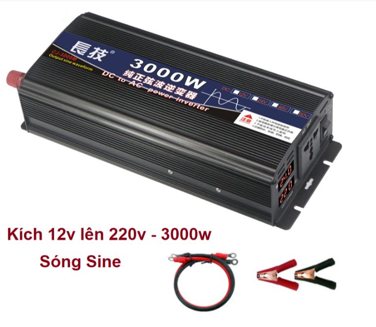 Bộ Kích Điện 12v Từ Ác Quy Lên Điện 220v Công Suất 3000w Sóng Sine Chuẩn