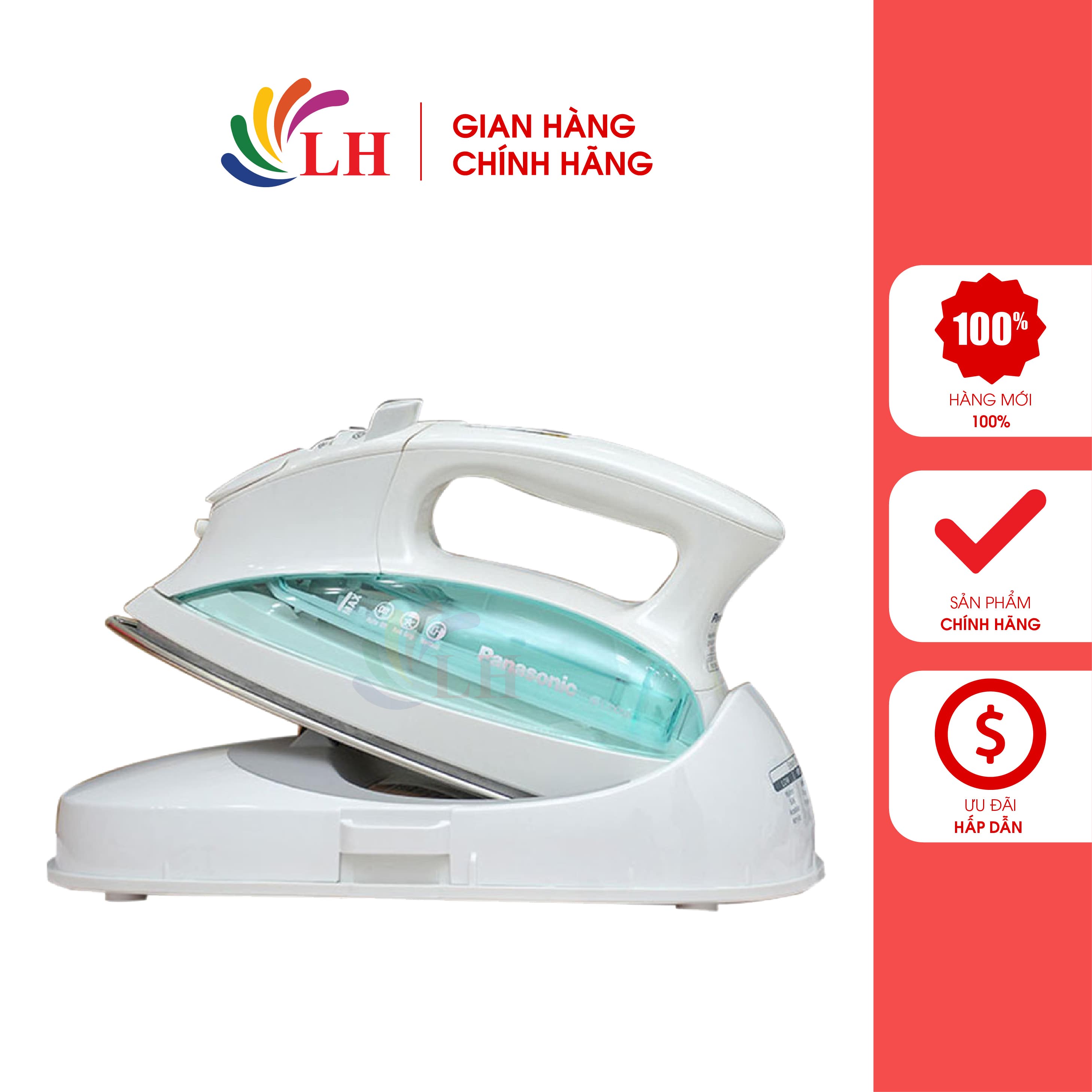 Bàn ủi hơi nước không dây panasonic ni-l700ssgra - hàng chính hãng - màu sắc mới mẻ, hoạt động với công suất 1850w-2150ww, không dây tiện lợi