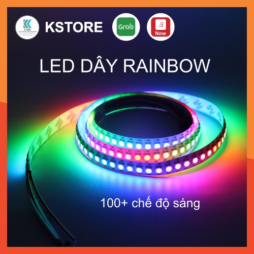 Bộ đèn led dây dán 5050 ws2811 phủ keo chống nước - rainbow