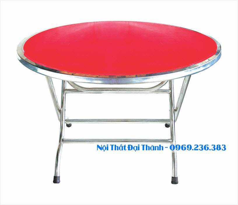 Bàn tròn inox 304 rộng 1m2 chân cao Đại Thành