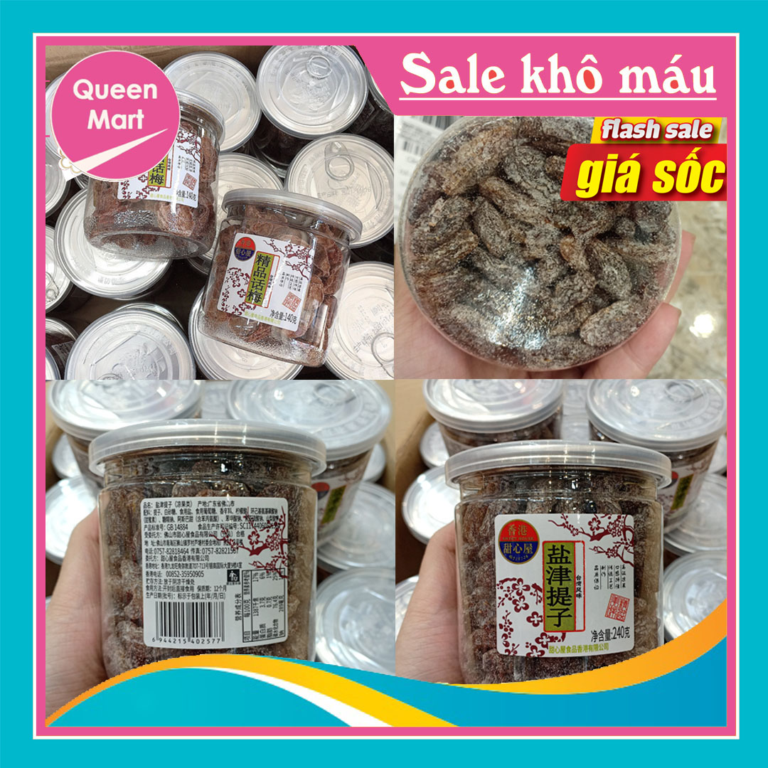 Ô Mai Xí Muội Nho Muối Đài Loan ( 1 Hộp ) Queen Mart  không sử dụng chất bảo quản an toàn cho sức khỏe người tiêu dùng