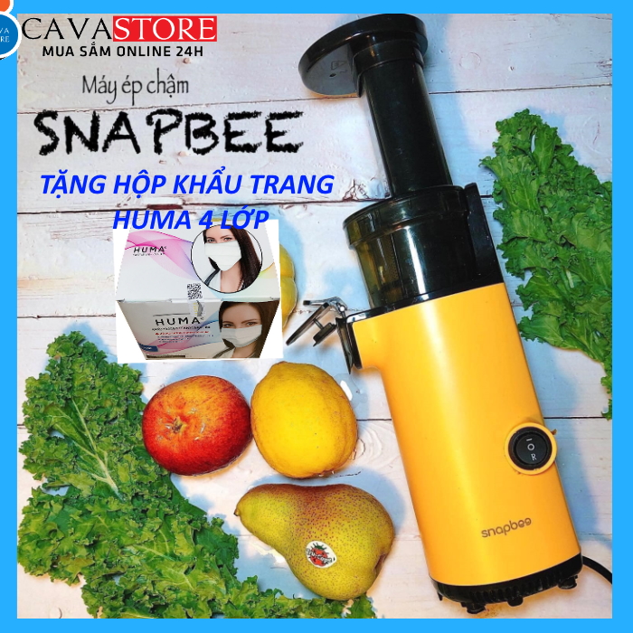 Máy ép hoa quả chậm snapbee mini đa năng nhỏ gọn công suất lớn ép đến 97% nước bh 12 tháng - tặng hộp khẩu trang y tế 4 lớp