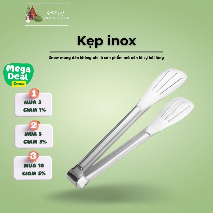 Kẹp inox đa năng, gắp đồ nướng, gắp thức ăn, đồ nóng