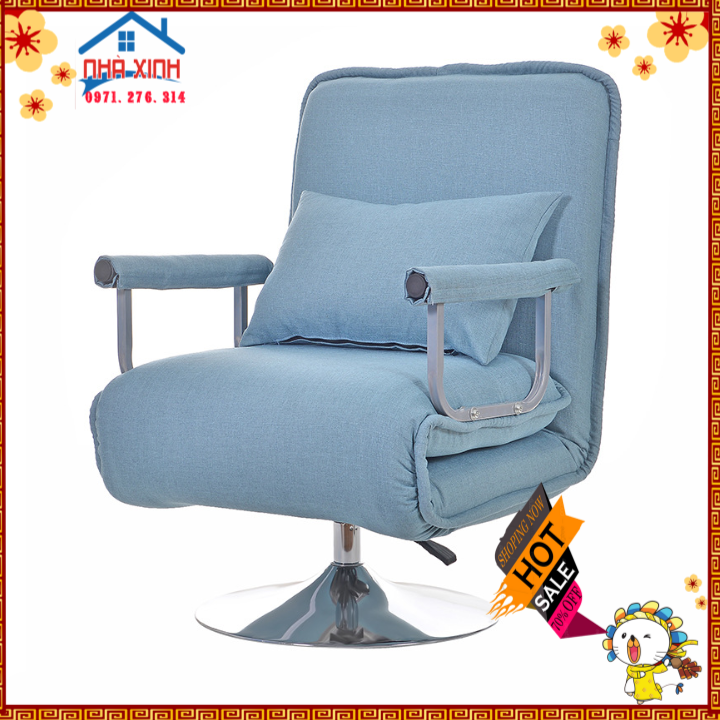 Ghế Văn Phòng Chân Xoay Dễ Dàng Chuyển Thành Giường Ngủ Trưa Văn Phòng Tiện Lợi