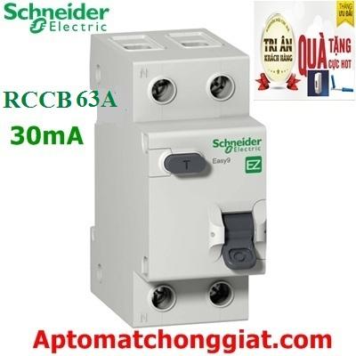 Cầu Dao (Aptomat) Chống Giật Schneider  2P 63A - 30mA ( Made In India (ẤN ĐỘ)