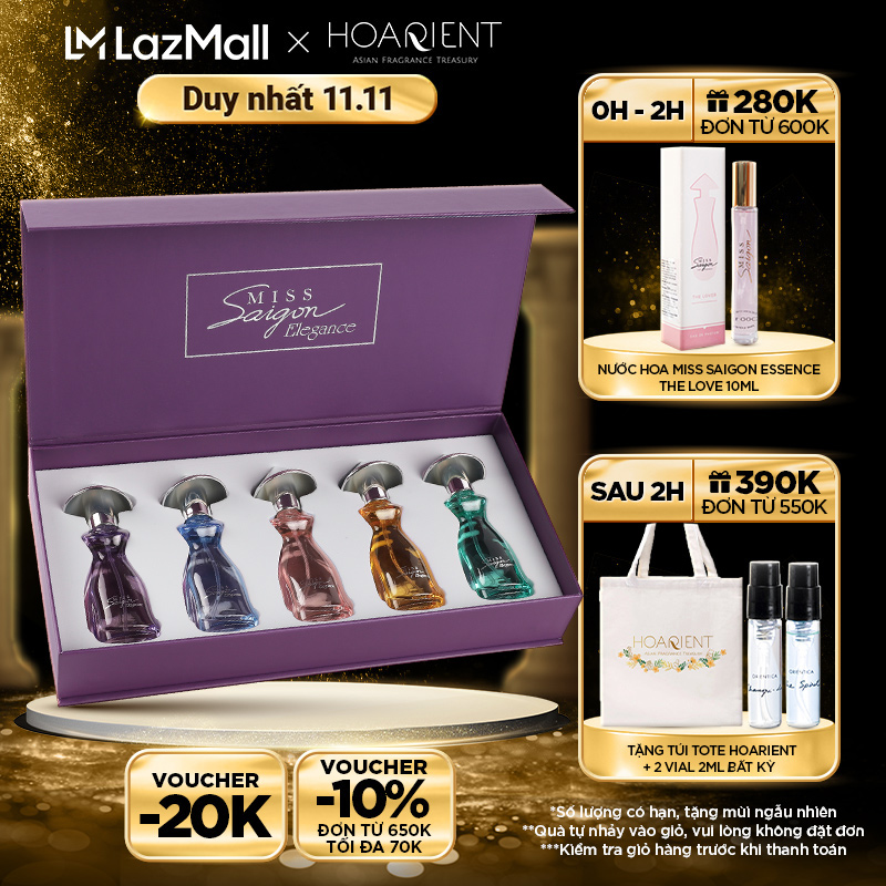 Set 5 Nước hoa Miss Saigon Elegance 15ml/chai