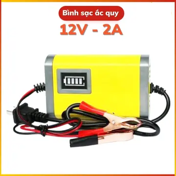 Bộ Sạc Bình Ắc Quy 12V 2A Thông Minh Cao Cấp, Dung Lượng Ắc Quy Từ 2AH- 20AH Cho Ôtô , Xe Máy, Xe Đạp Điện, Xe Đồ Chơi Vô Cùng Hữu Ích, Tiện Dụng Và Siêu Tiết Kiệm
