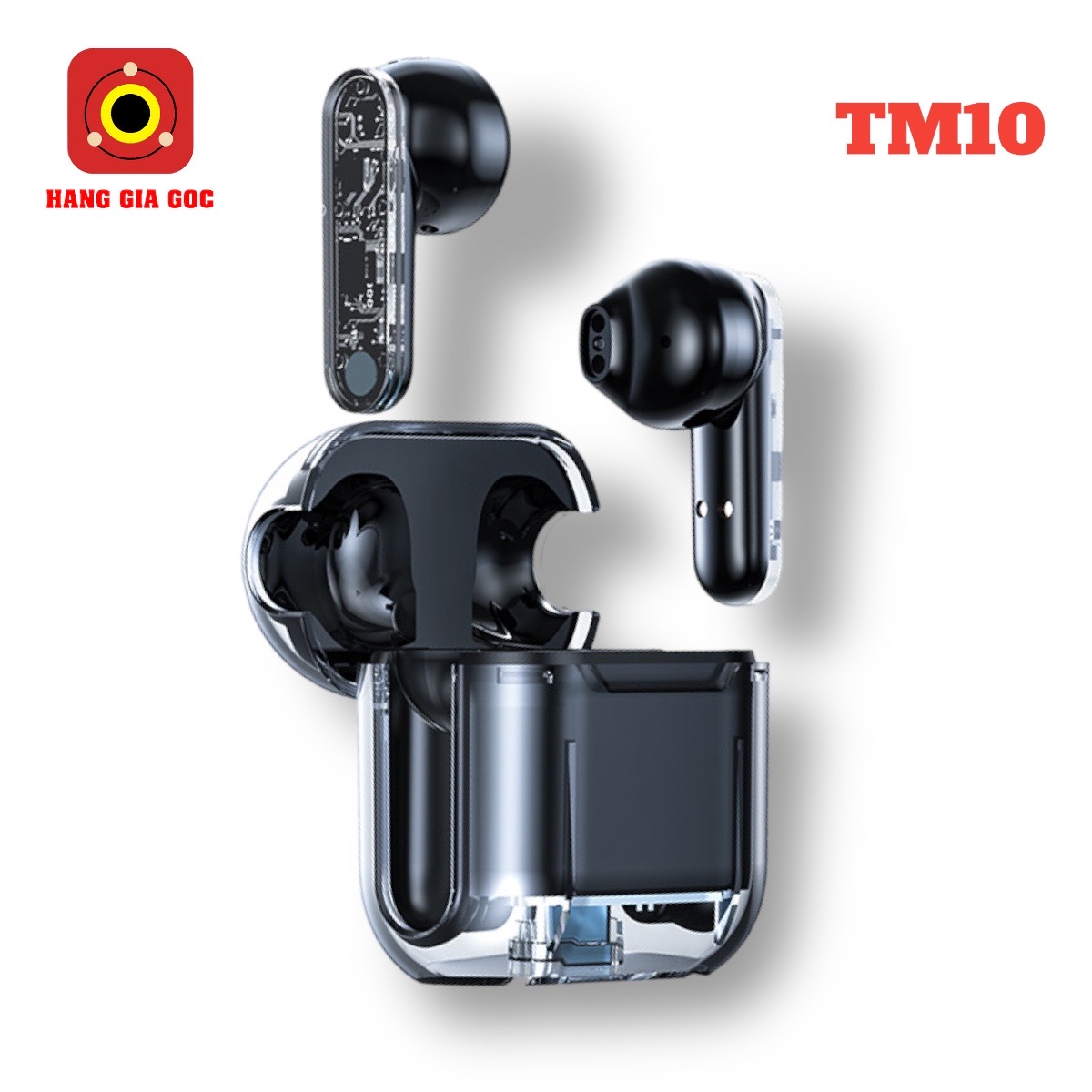 Tai nghe nhét tai tm10 - bluetooth 5.3 âm thanh hifi, kiểu dángtrong suốt , pin trâu , kết nối nhanh