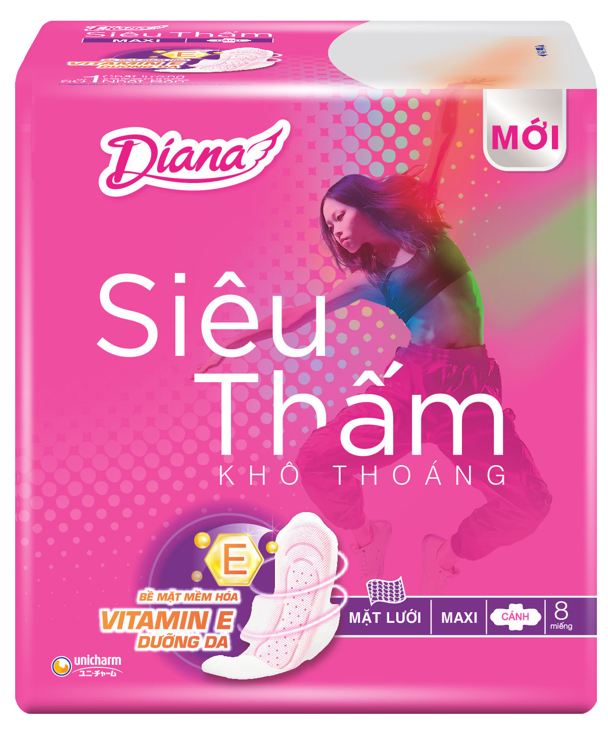 Băng vệ sinh Diana Siêu thấm dày cánh 23cm 8 miếng