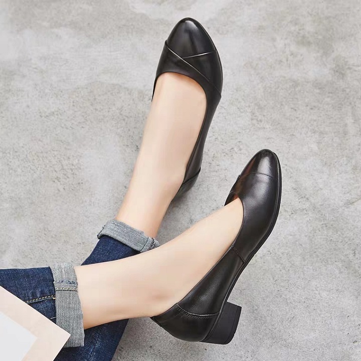 Giày cao gót nữ đế 3cm - giày cao gót đế vuông - GIÀY NỮ DA MỀM - ÊM CHÂN - Hàng VNXK