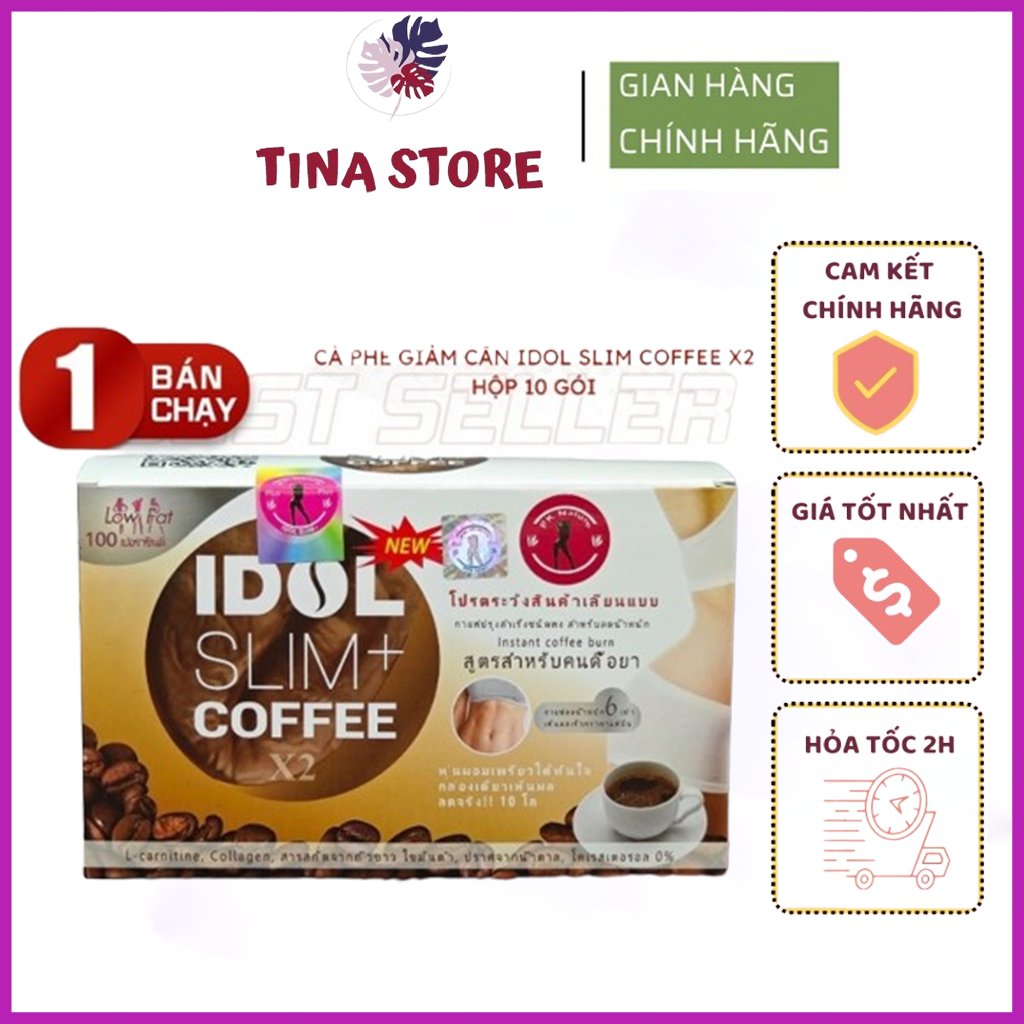 Cà Phê Giảm Cân Idol Slim Coffee Nhập Khẩu Thái Lan - Hộp 10 Gói Cà Phê Giảm Cân Idol Slim
