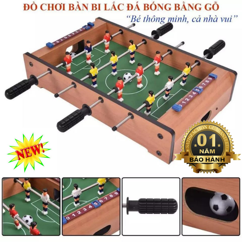 [HCM]ĐỒ CHƠI BÀN BI LẮC Bóng Đá Table Top Foosball Bằng Gỗ (4 Tay Cầm) - Giúp Bé Phát Triển Tư DuyTrí TuệVận ĐộngBảo Hành Uy Tín Lỗi 1 Đổi 1