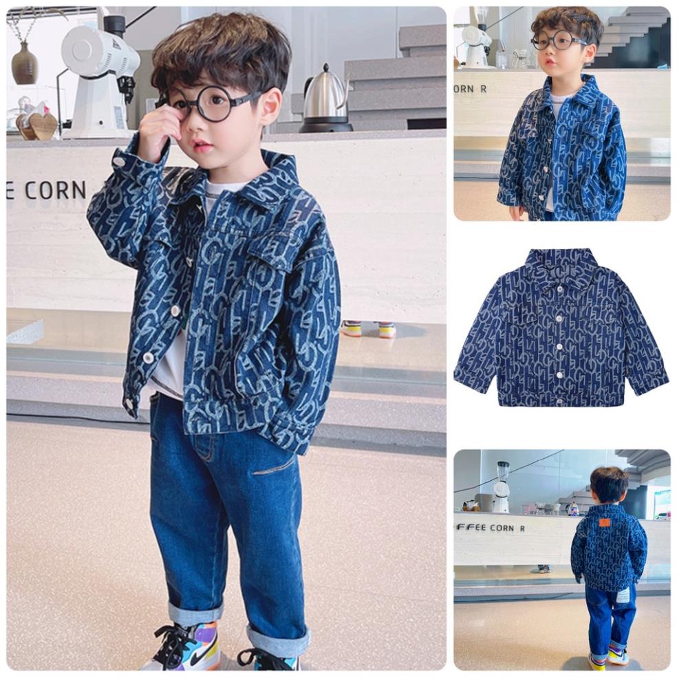 AK51 Size90-130 (9-27kg) Áo khoác jean bé trai XILIBA Quần áo trẻ Em hàng Quảng Châu