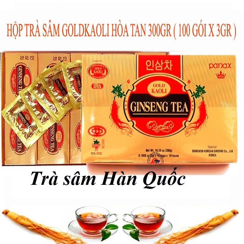 Trà nhân sâm Hàn Quốc Gold Kaoli hộp 100 gói tăng cường sức khỏe mùa covid - VIKITA MARK