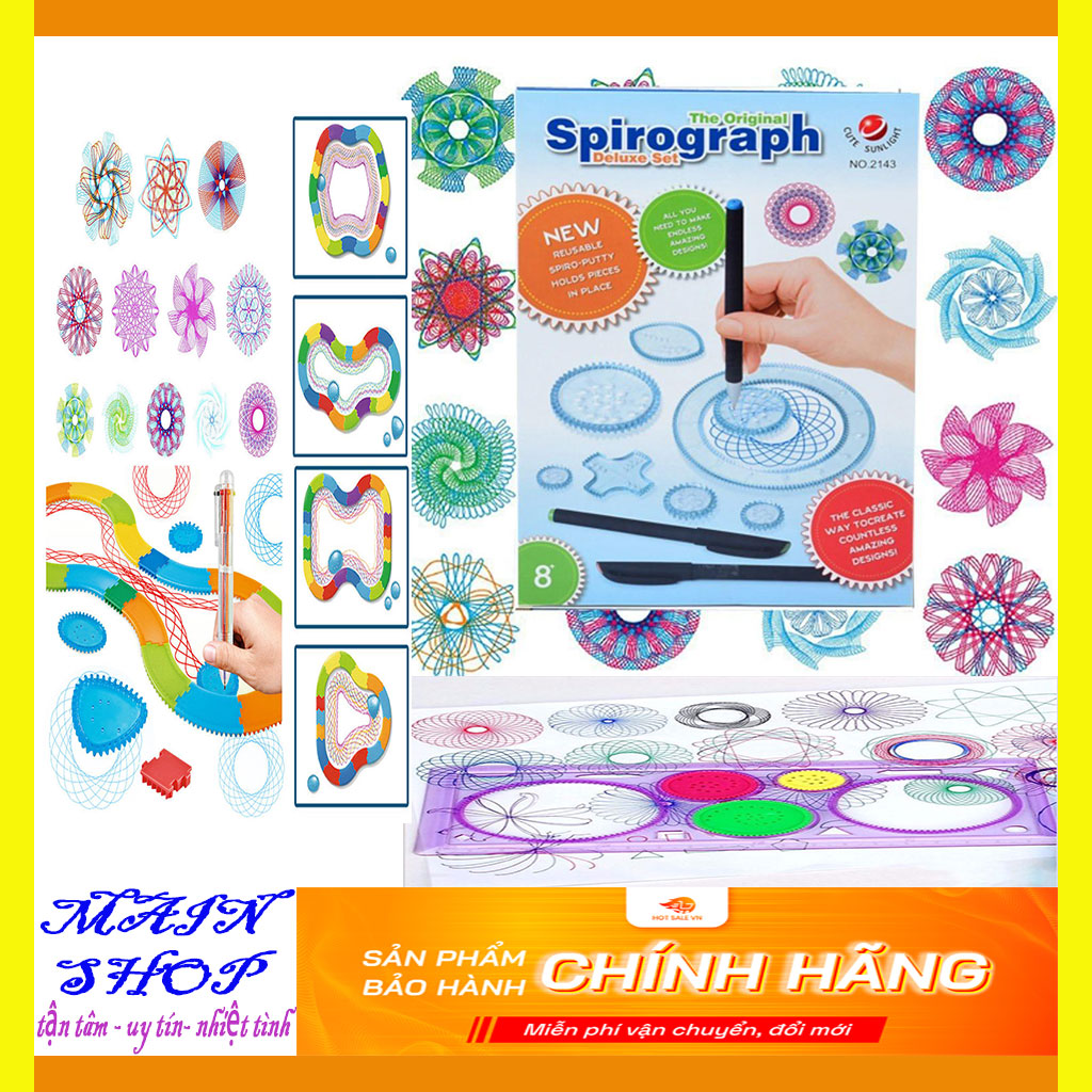 Bộ thước vẽ hình học đa năng thông minh cho bé,thước vẽ hình học spirograph thông minh cho bé