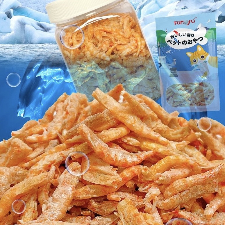 Cá sấy, tôm sấy khô snack cho mèo gói 80gr