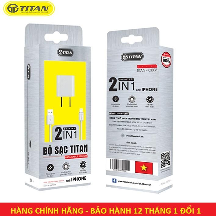 Combo sạc iphone 1a kèm cáp cb06 , cb02 - bảo hành 12 tháng 1 đổi 1