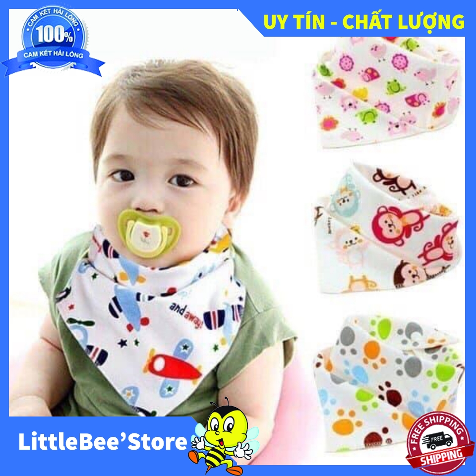 SET 10 KHĂN YẾM TAM GIÁC CÓ CÚC BẤM CÀI SAU CỔ CHO BÉ YÊU - Khăn Tam Giác Cúc Bấm , Khăn Choàng Cổ Tam Giác , Khăn Xô Tam Giác Quàng Cổ Cho Bé Yêu - Chất Liệu Cotton Mềm Mại, An Toàn Cho Bé Yêu