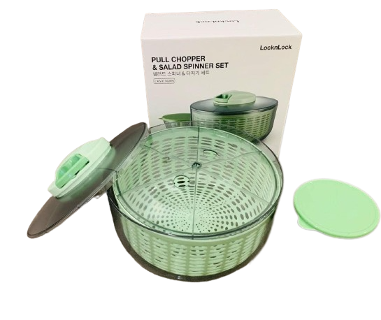 Bộ rổ quay rau và dụng cụ băm nhỏ thực phẩm LocknLock CKS319GRN, hàng chính hãng