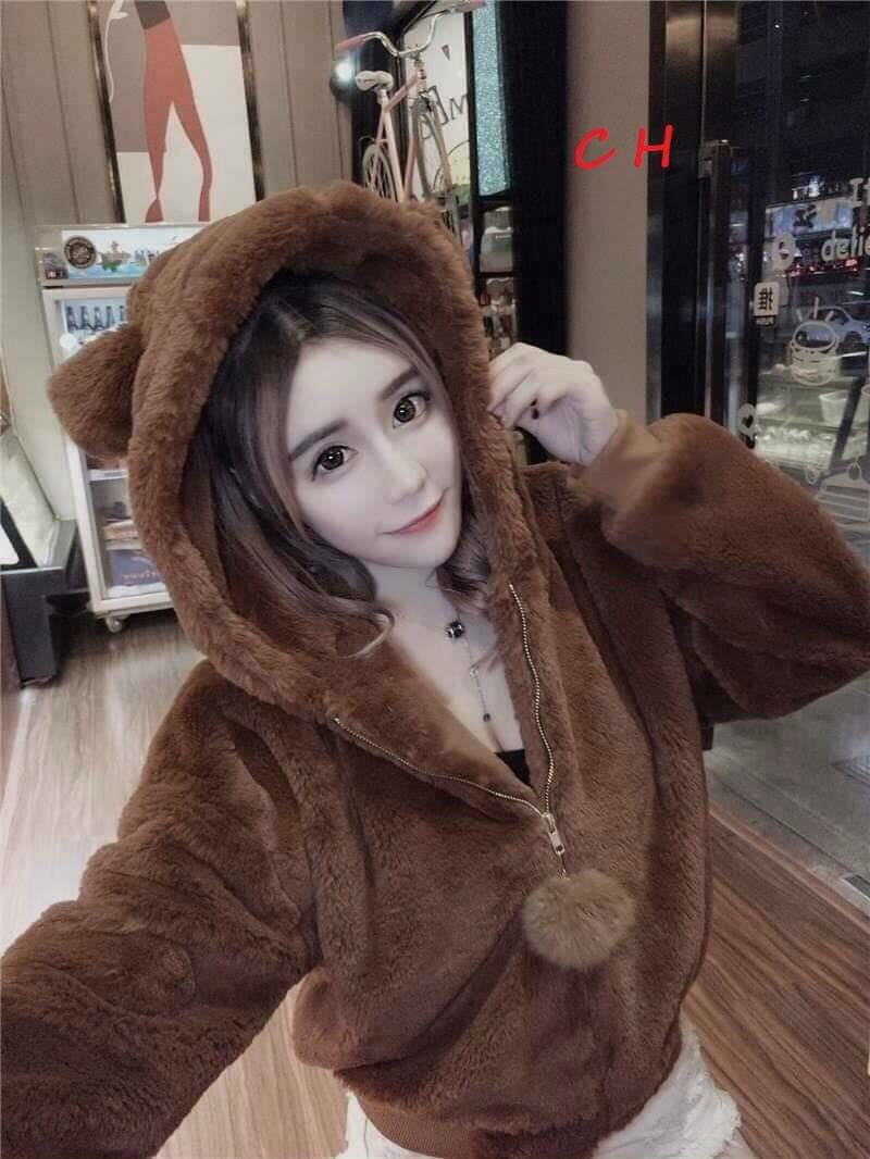 (siêu hót) ÁO LÔNG TAI GẤU CỰC ĐẸP LÔNG MỀM MỊN, MINHQUANG2017