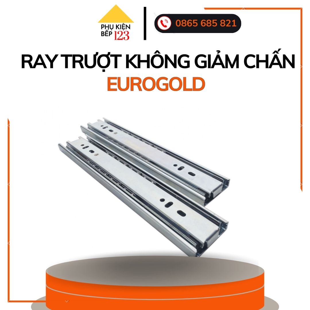 Thanh ray bi trượt hốc tủ không giảm chấn, Thanh trượt bi 3 tầng bản 25cm - 50cm, Phụ kiện ngành gỗ