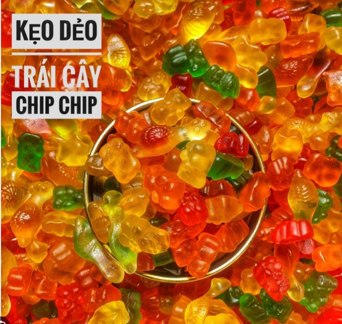 1 KG- Kẹo dẻo trái cây chip chip mix vị