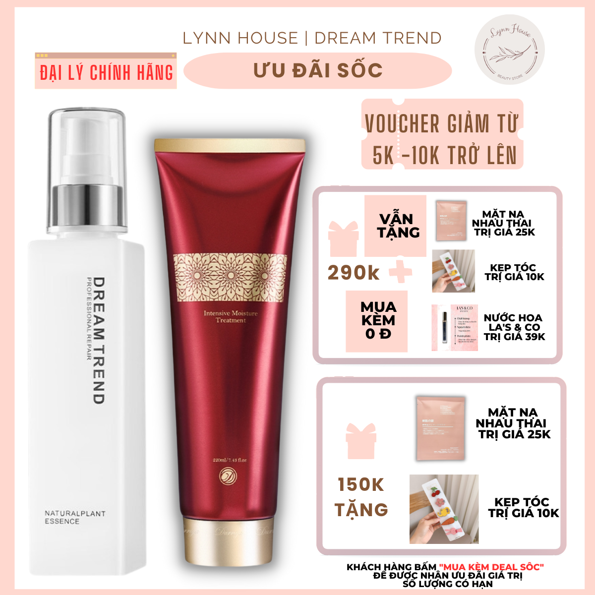 [HCM]Combo Mask Ủ Tóc + Tính chất dưỡng phục hồi tóc AHA DREAM TREND