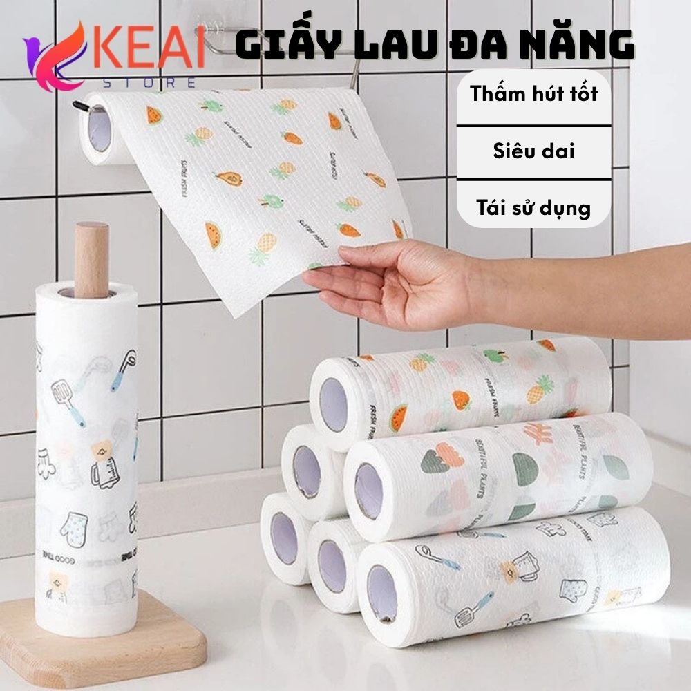 Cuộn giấy lau đa năng 25cm - Khăn lau đa năng lau tay, lau nhà bếp siêu dai