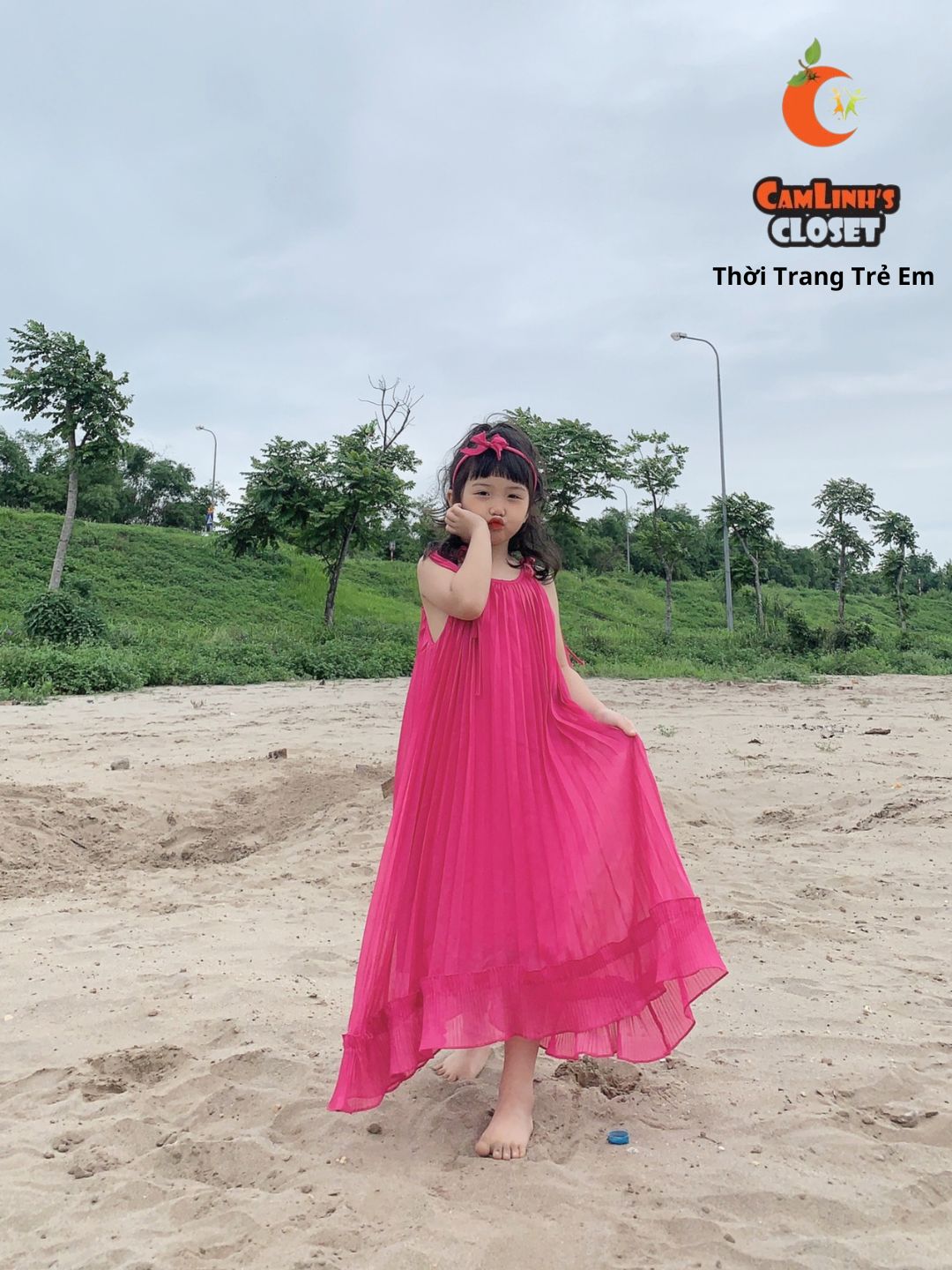 Váy đầm maxi rập ly cho bé gái camlinh's closet n30