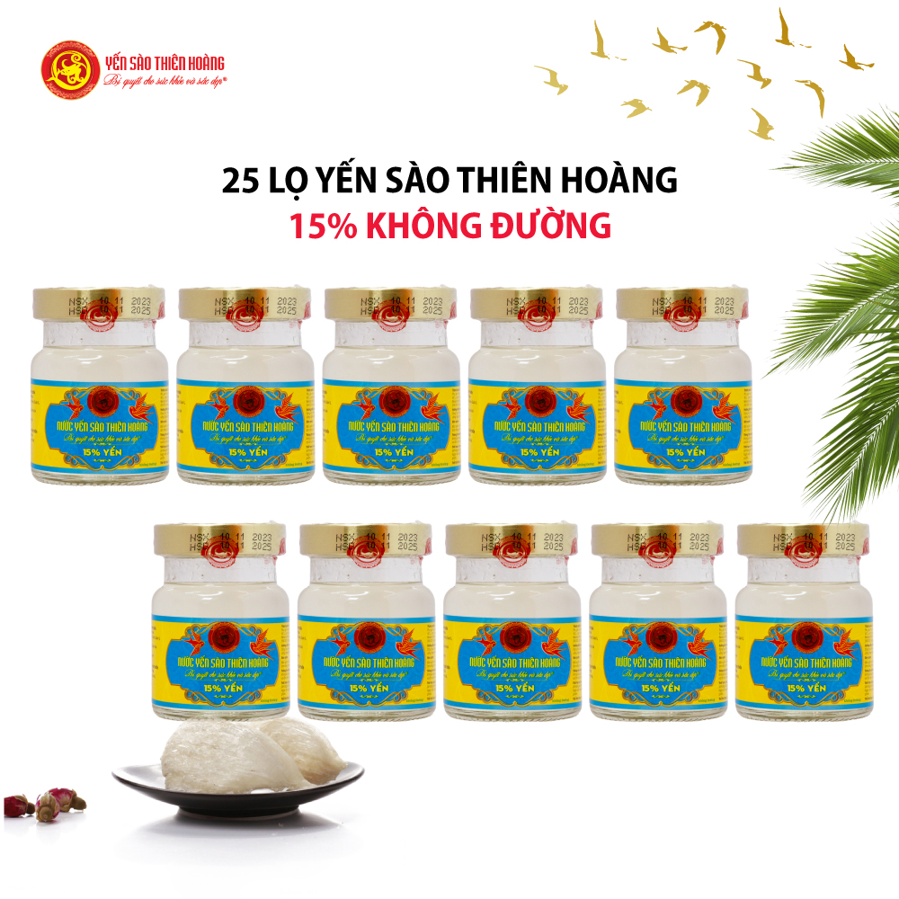 25 Lọ Yến Sào Thiên Hoàng 15% Không Đường cho người tiểu đường