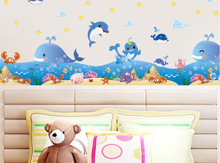 [HCM]Decal dán tường hình cá heo