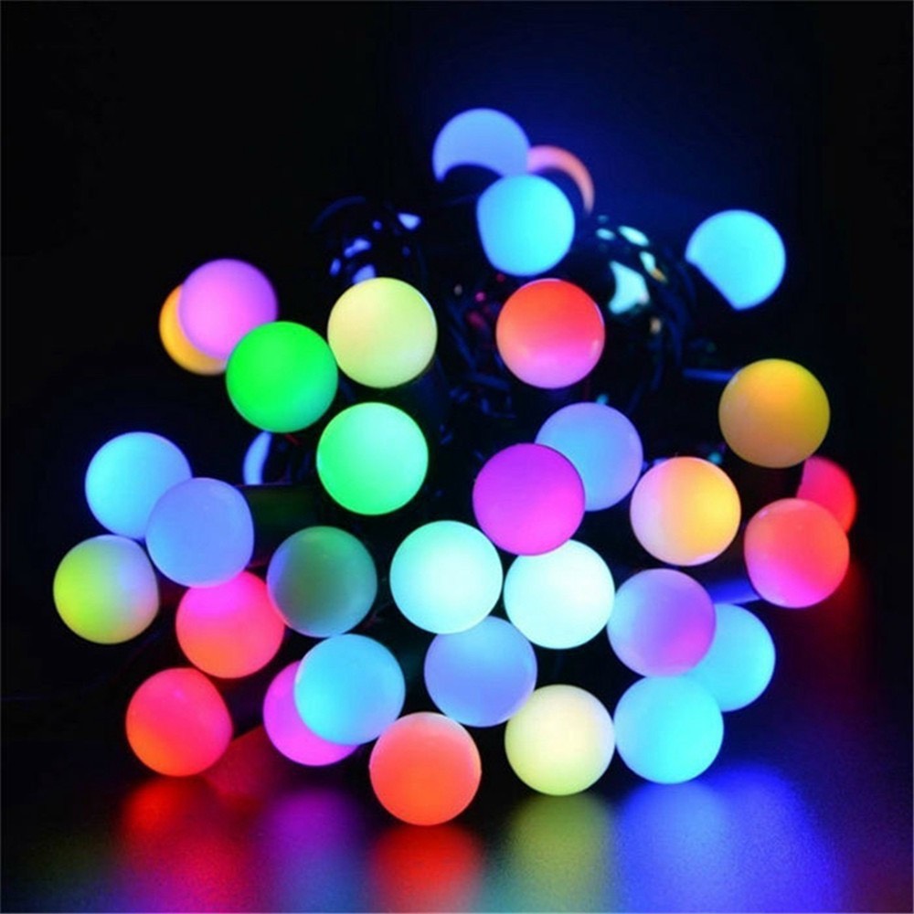 Dây dài 10 mét 50 bóng đèn tròn cherry ball đủ màu chớp nháy multi color led string lights