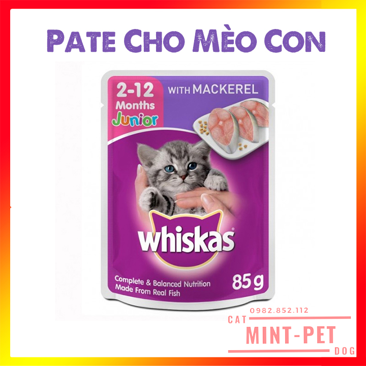 Pate whiskas cho mèo con gói 85g