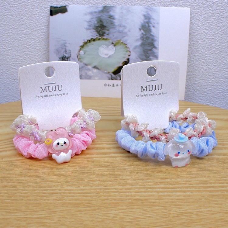 Dây buộc tóc nữ set 2 chiếc, cột tóc thun cute dễ thương charm sanrio, cột tóc thun lynn.acc trẻ trung, năng động