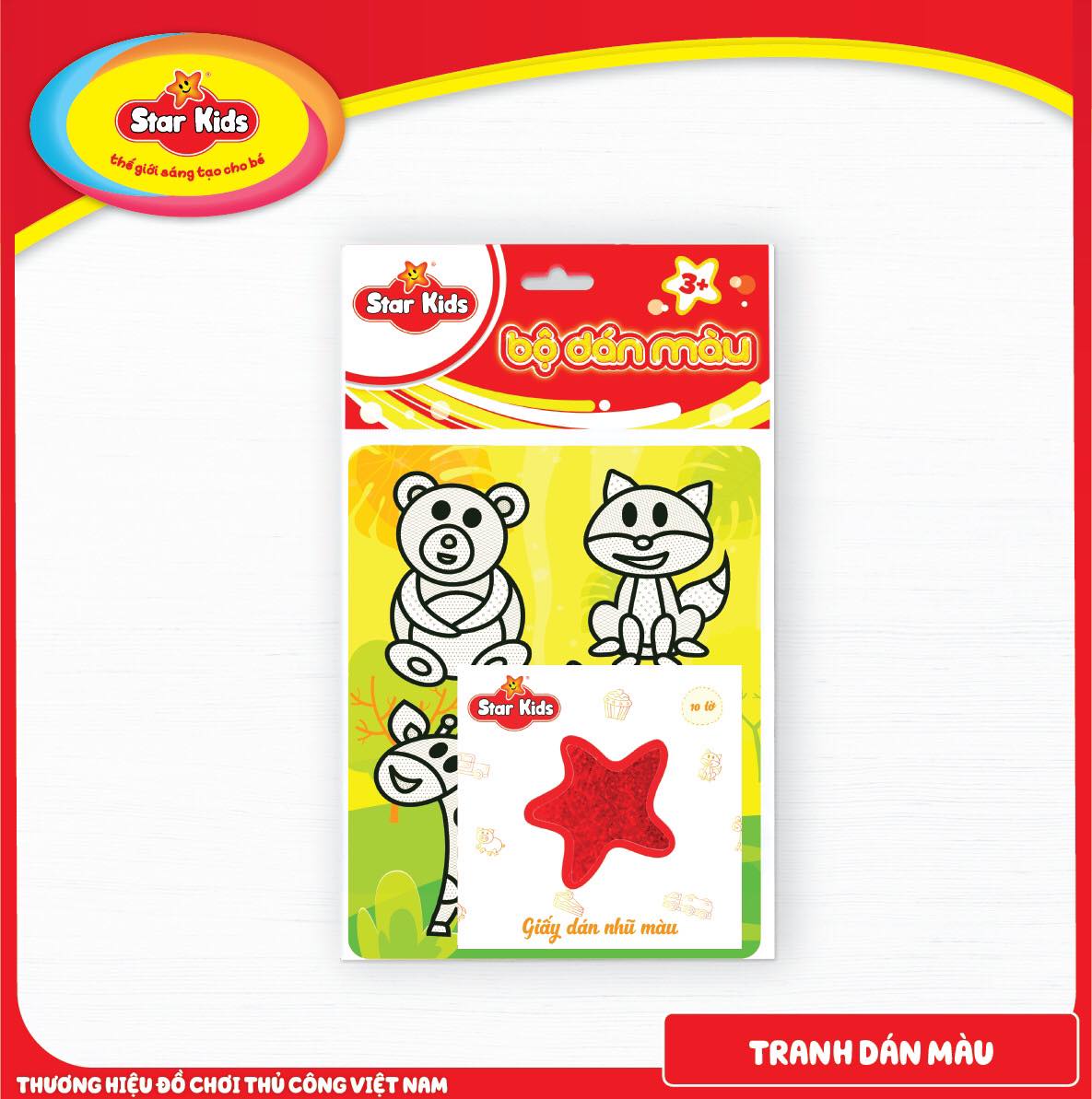 [HCM]Tranh dán màu nhũ Star Kids  Động Vật Hoang Dã - Glitter Sticker Animals