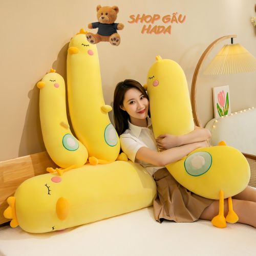 Gối ôm vịt vàng, gấu bông con gà vàng hàng cao cấp - hàng l1