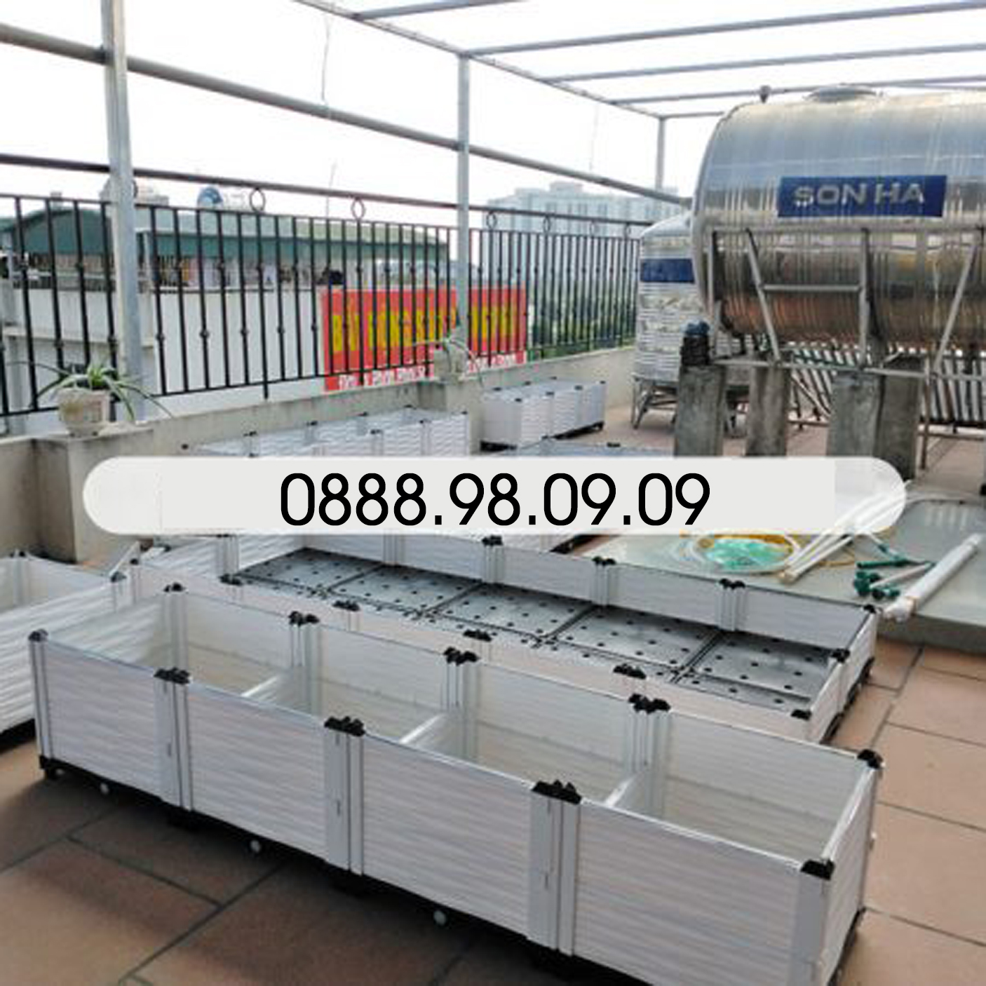 CHẬU GHÉP THÔNG MINH.KT: 200x50x39 Cm: Phù hợp mọi cây trồng và diện tích.