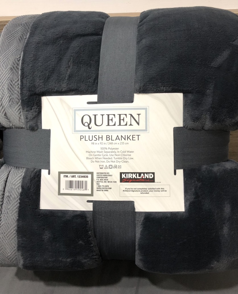 Màu đen Chăn lông cừu KirkLand Plush Blanket Queen 248 x 233cm nội địa Mỹ