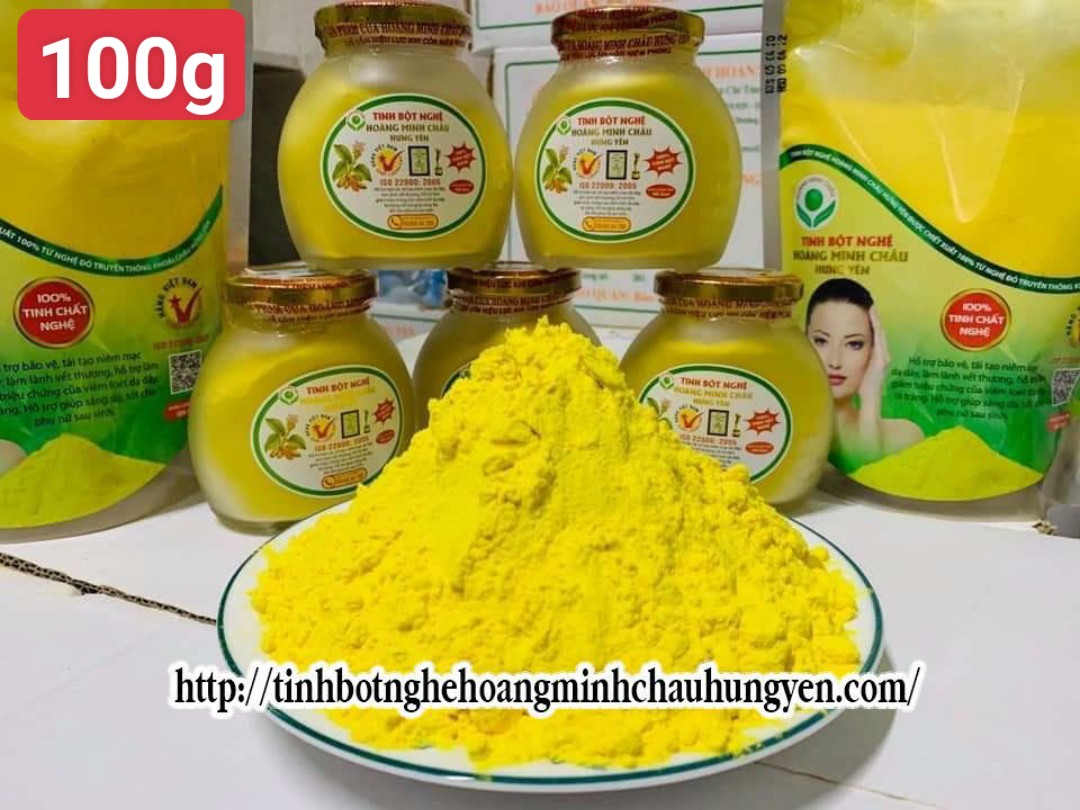 100g Tinh bột nghệ nếp đỏ nguyên chất Hoàng Minh Châu Hưng yên