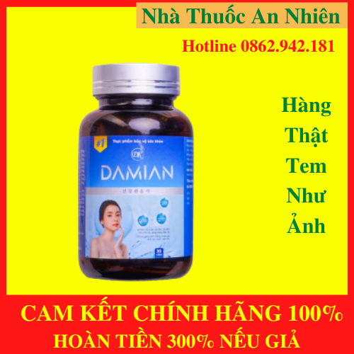 [CHÍNH HÃNG - HOÀN TIỀN] Viên uống trắng da Dakami Damian, sáng da, mờ thâm, giảm nám tàn nhang hộp 30g