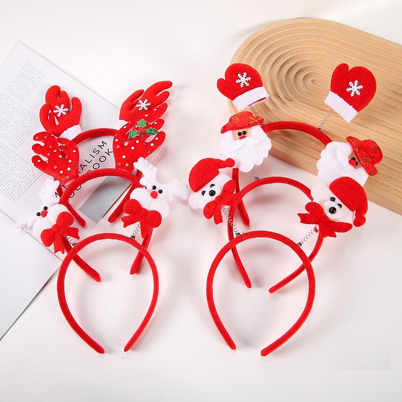 Cc84 cài tóc băng đô bờm tóc nữ giáng sinh noel lò xo dễ thương