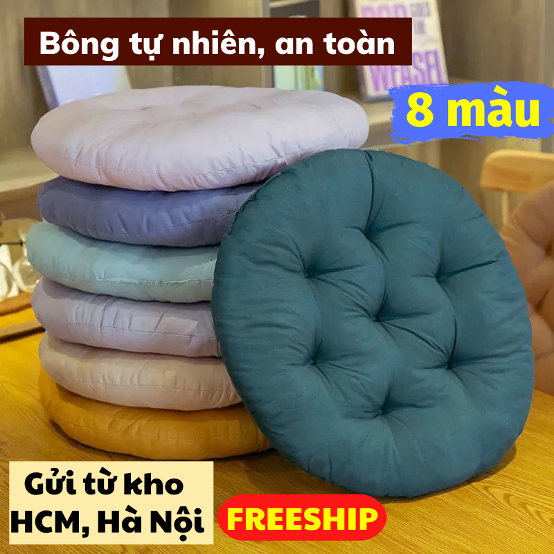 Đệm Ngồi Bệt Kiểu Nhật, Nệm Lót Ghế Bông Kiểu Tròn Sang Trọng Nhiều Màu - LEON STORE