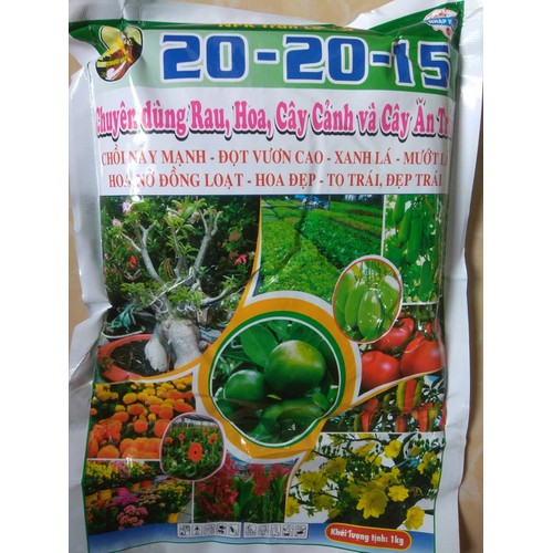 Phân bón npk 20-20-15 biomax - gói 1 kg