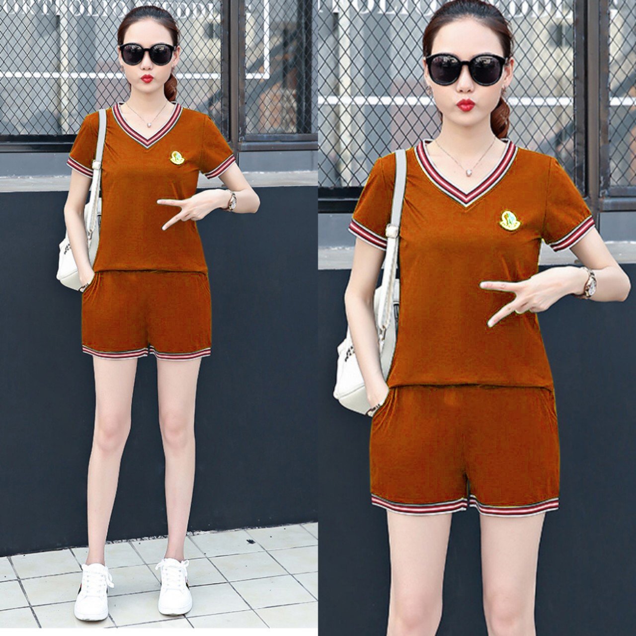 ĐỒ BỘ THUN ĐÙI CỔ TIM THỜI TRANG 3 SIZE 43-62KG TÙY CHIỀU CAO
